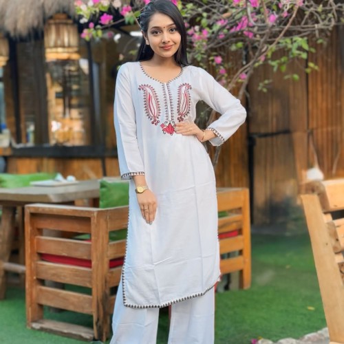 Co-Ords Set Two Piece - ভিআইপি কটনে হেভি এমব্রয়ডারি কালকা ডিজাইন