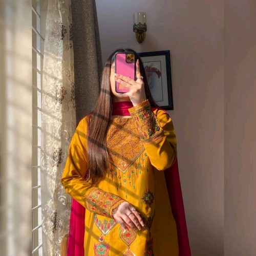 Ready Sequence Embroidery Three Piece - সফট কটন ও চিফন ওড়না সহ এমব্রয়ডারি থ্রি পিস