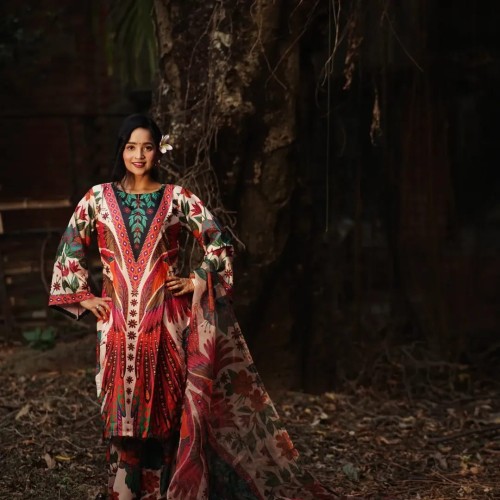 Digital Print Ready Three Piece - সেনসিটিক সিল্ক কোড সেট থ্রি পিস