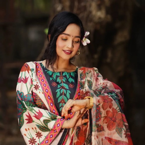 Digital Print Ready Three Piece - সেনসিটিক সিল্ক কোড সেট থ্রি পিস