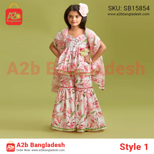 Trendy Baby Tops with Sharara for Girls (Age 3-12 Years) – Premium Linen