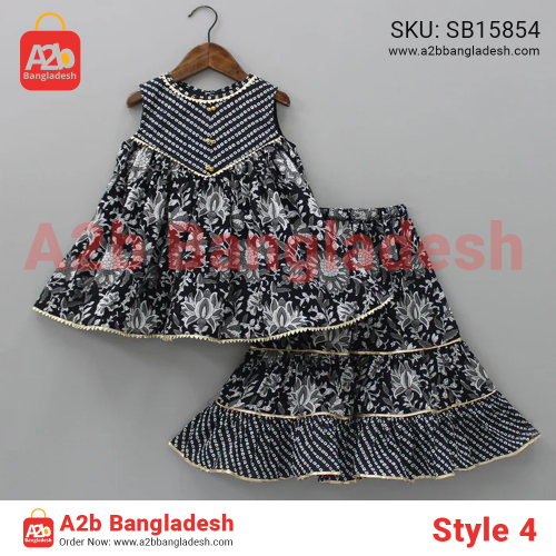 Trendy Baby Tops with Sharara for Girls (Age 3-12 Years) – Premium Linen