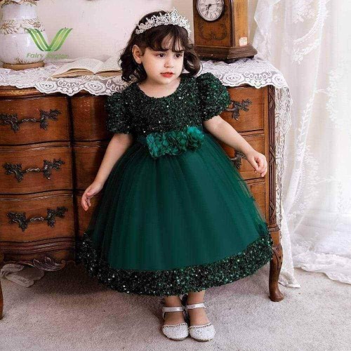 Baby Pori Dress for Girls (1-8 Years) – AC Net and Sequin Dress