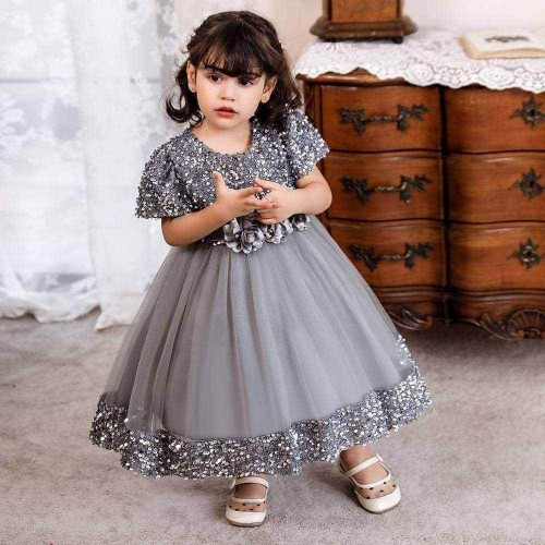 Baby Pori Dress for Girls (1-8 Years) – AC Net and Sequin Dress