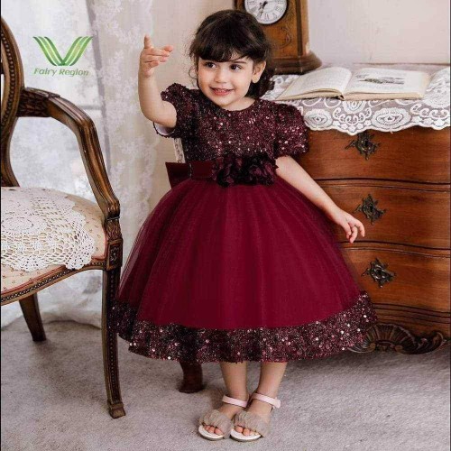 Baby Pori Dress for Girls (1-8 Years) – AC Net and Sequin Dress